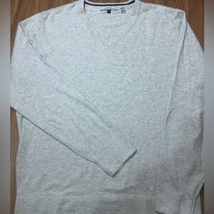 Barrow & Grove Gray Cotton V-Neck Sweater